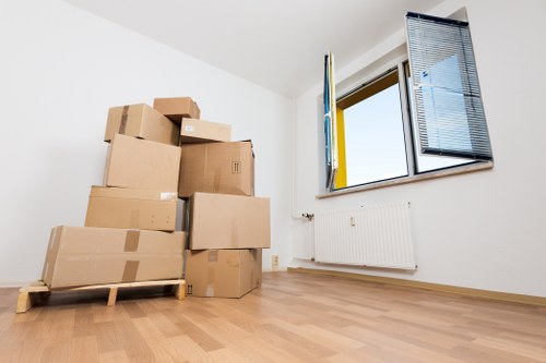 Careful loading of household furniture into a moving van