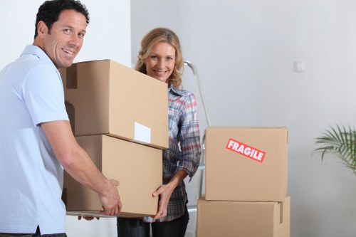 Careful manual handling of household items during a move